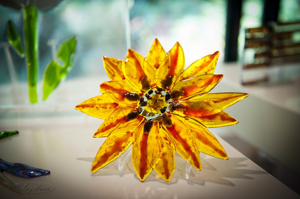 bloem van glas grafmonument