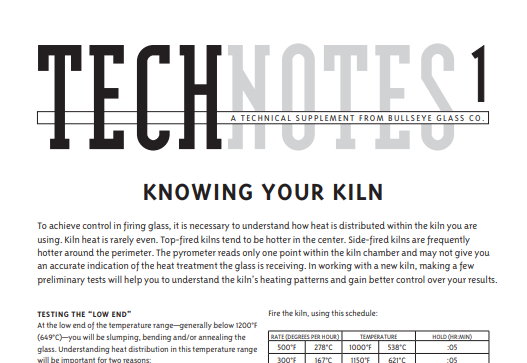 technotes bullseye glass glasfusing